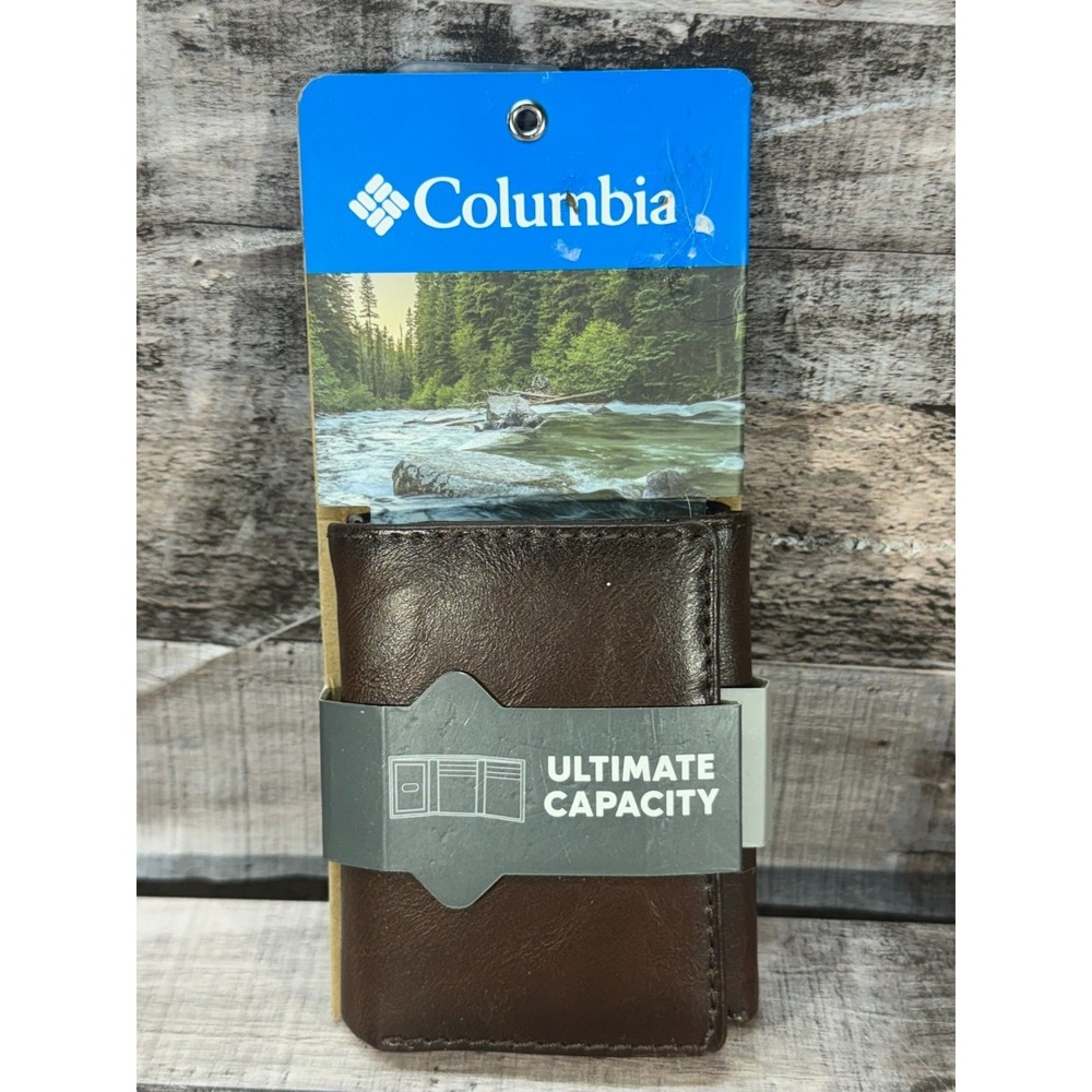 New Columbia Tri-Fold Wallet Brown RFID Secured